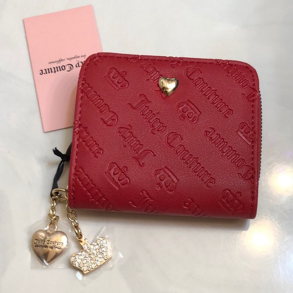 Juicy Couture Cool Red Not Your Babe Small Zip Around Bifold Wallet NWT - Picture 16 of 16